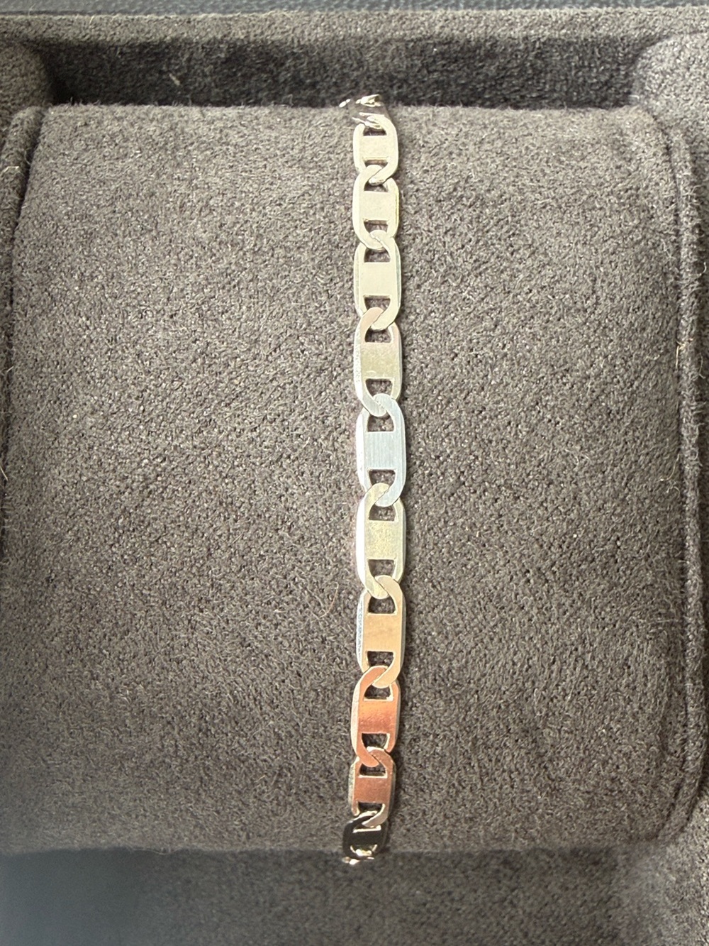 Vtg Italian Solid 925 Sterling Silver Mariner Link Bracelet